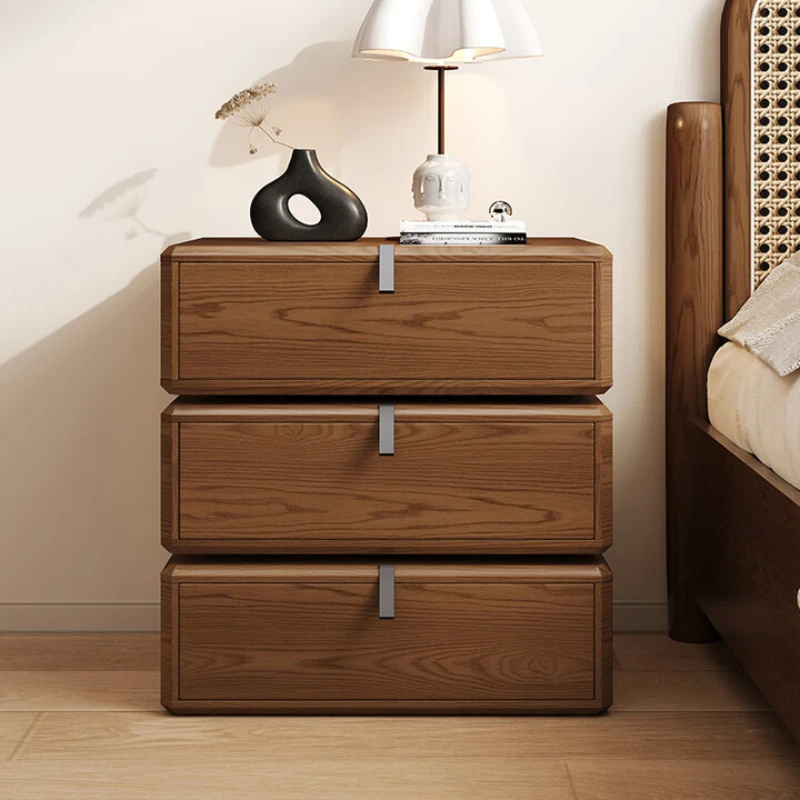

Removable Drawer Nightstand Aesthetic Japanese Wooden Girls Bedside Table Dressers Industrial Mesita De Noche Dormitorio Home