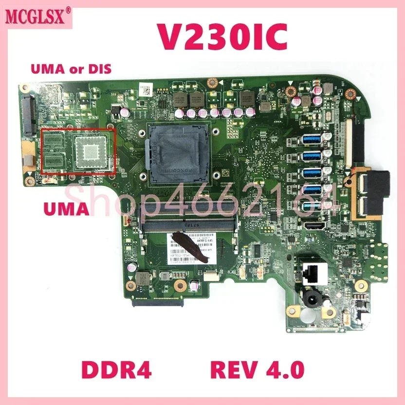 V230IC  With UMA or DIS  DDR4  REV 4.0 Motherboard For ASUS V230 V230I V230IC Mainboard 100% Tested OK