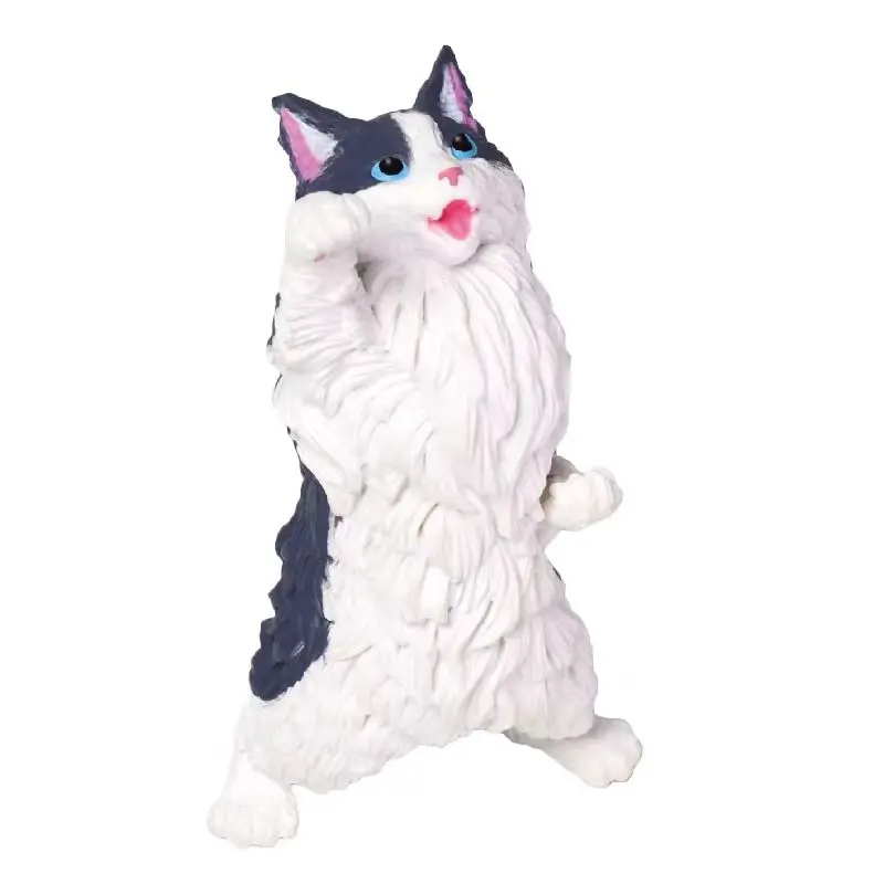 Echte actiefiguur De tweede ronde van juichende kat Gacha Leuk trendy speelgoedornament