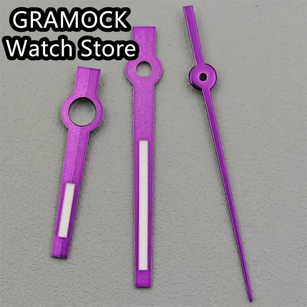 BLIGER ساعة الأيدي الأرجواني الأيدي الأخضر مضيئة صالح NH35 NH36 NH38 NH70 NH72 4R35 4R36 ساعة يد تعمل بالحركة استبدال أجزاء