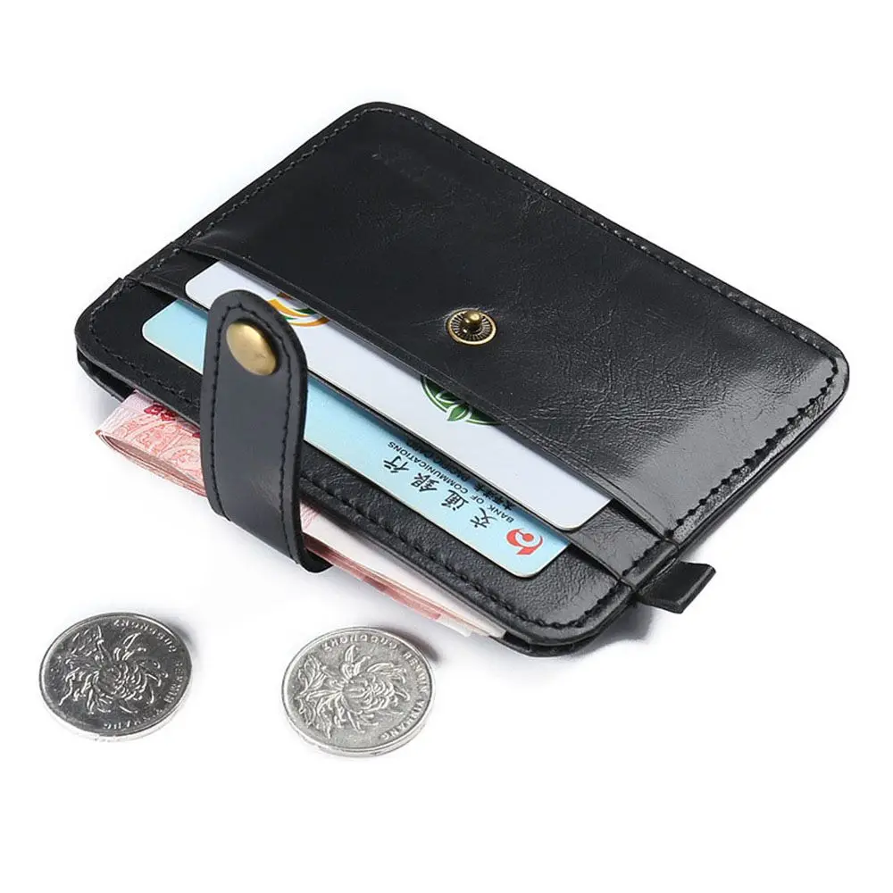 Vintage Style New Mini Wallets Leather Men Purses Card Holder Small Coin Purs