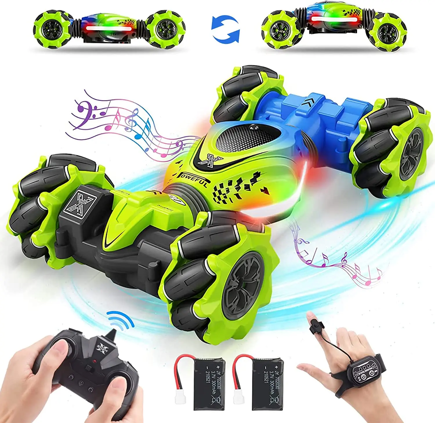 New 4WD Stunt RC Car With LED Light Gesture Induction Deformation Twist Climbing 2.4G Radio Controlled Car Electronic Toys Gifts