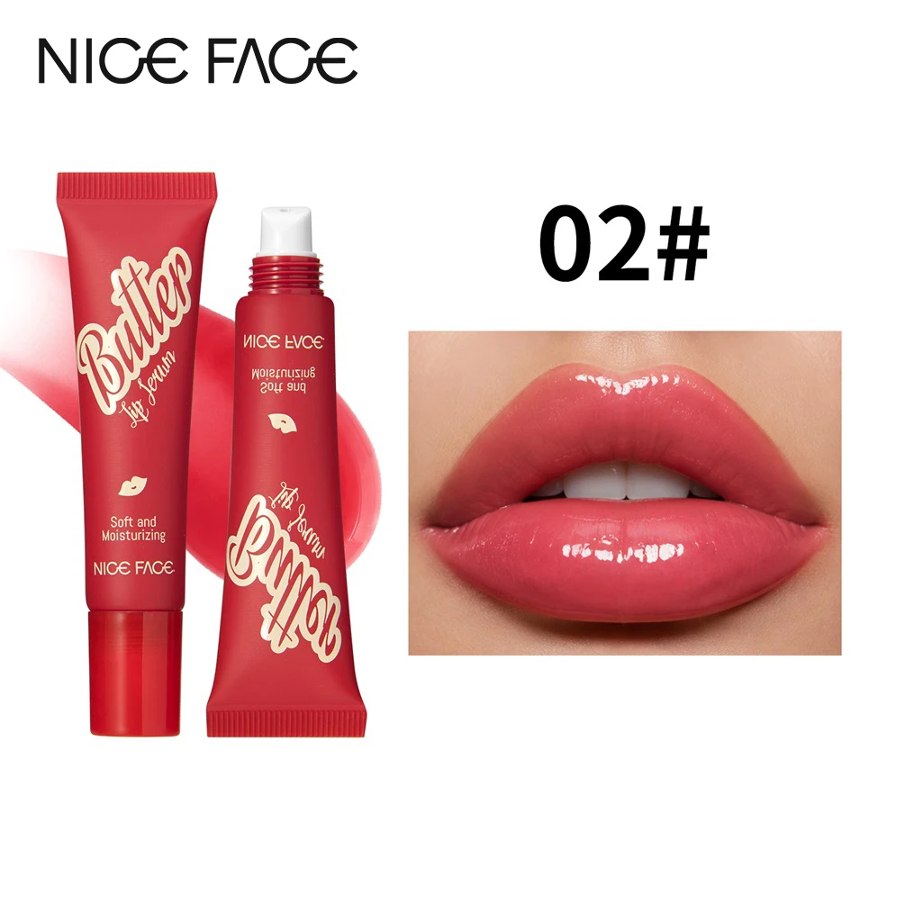 NICEFACE Watery Crystal Clear Jelly Lip Oil Balm Moisturizing Smoothing Lip Lines Pout Lipgloss Tint Makeup Nourishing Lip Glaze