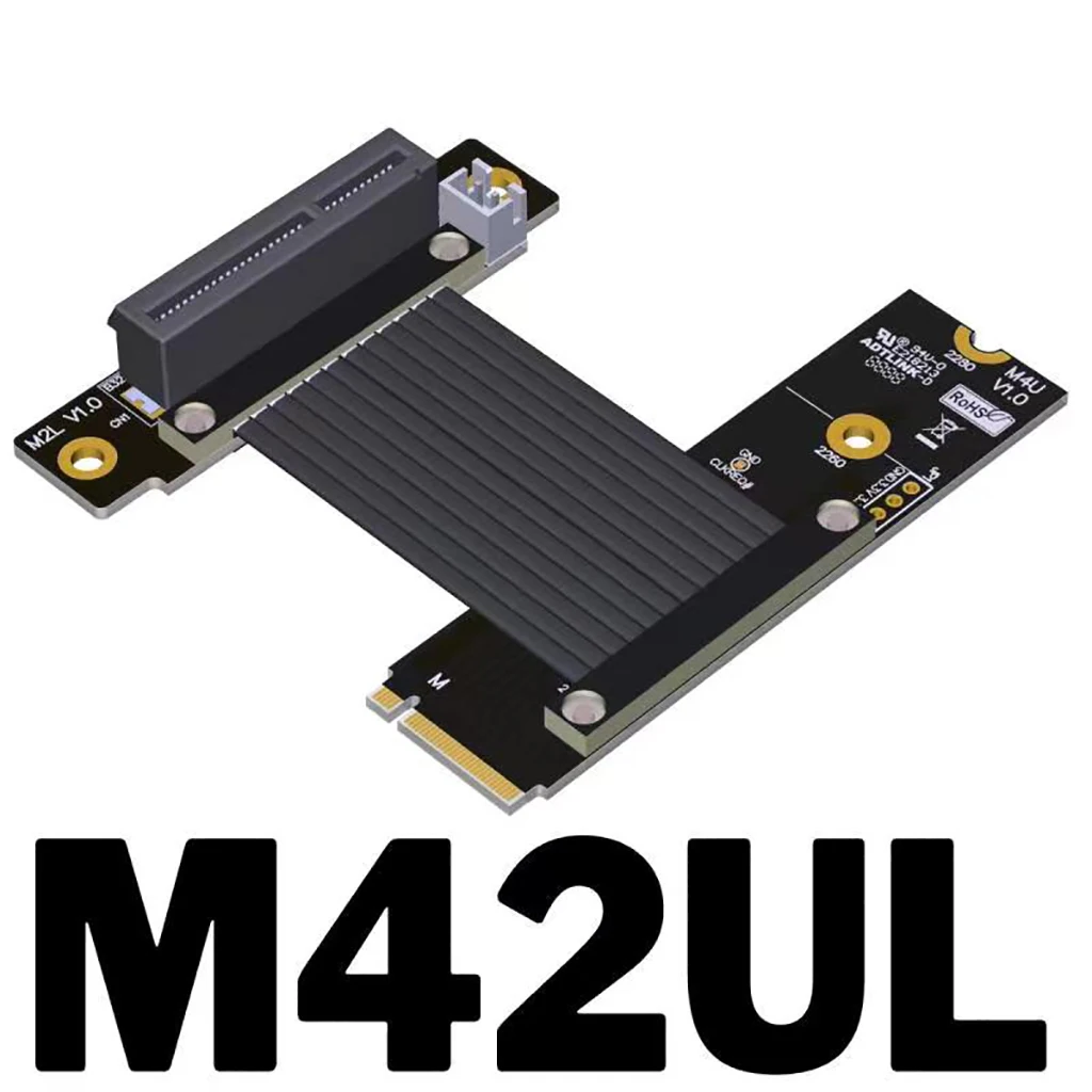 

M.2 for NVME SSD to PCIe 4.0 x4 Riser Cable Extender Gen4 M42UL