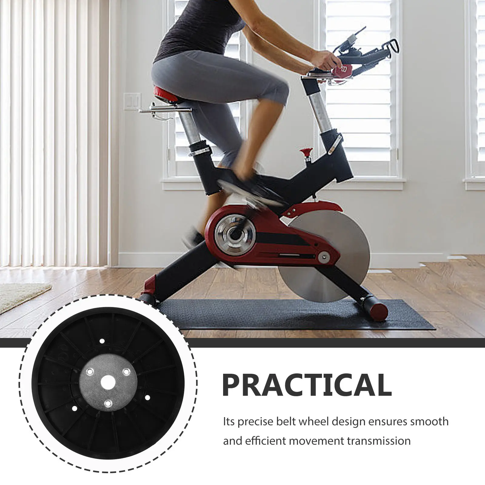 Dynamic Cycling Belt Disc Drive Wheel Exercise Bike Belt Pulley 5Pk Indoor Fitness Bike Accessory Smooth Movement Transmission