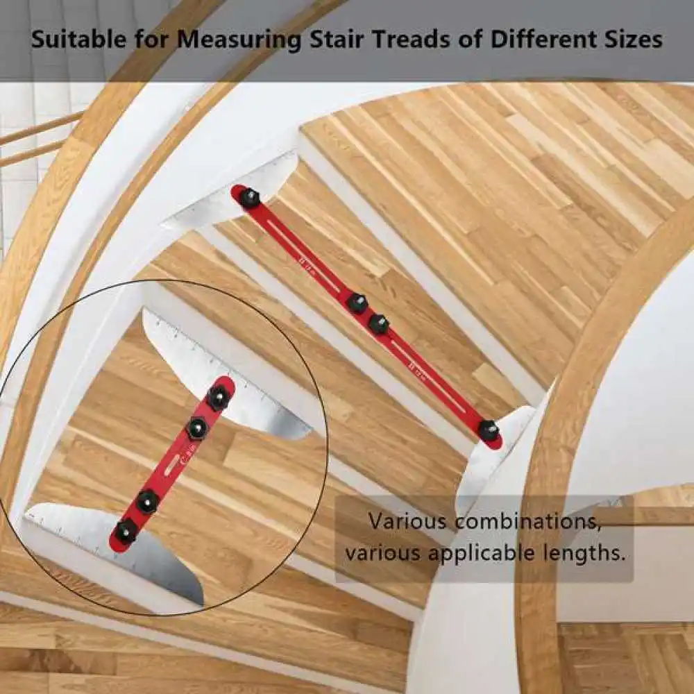Stair Tread Measuring Template Tool Adjustable Staircase Layout Gauge Carpentry Construction Tool For Accurate Measurements
