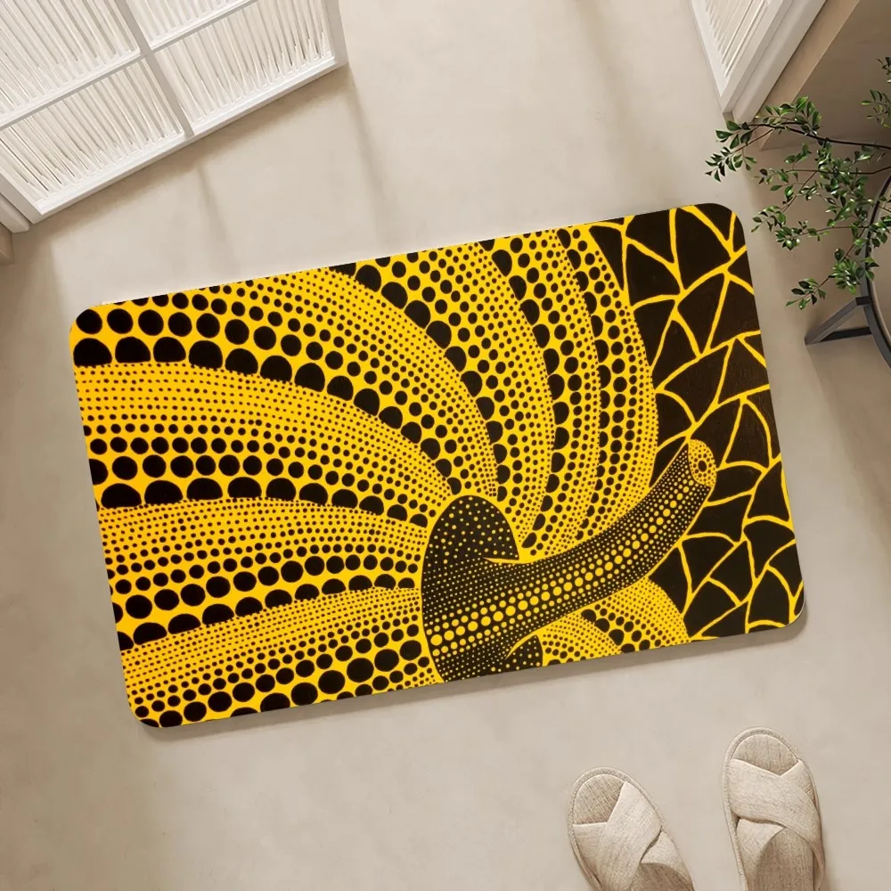 Yayoi Kusama Art Floor Mat Floor Mat Bedroom Decoration Balcony Anti-Slip Doormat Living Room Rug