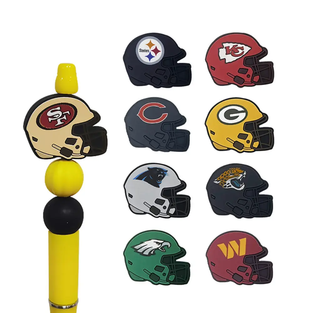 10pcs sports teams focal Silicone beads Teether Jewelry Beads Food Grade For pen Pacifier Chain