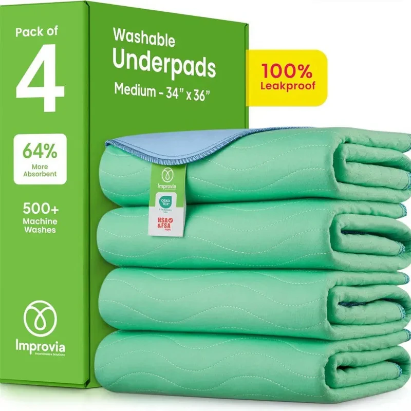 Waschbare Inkontinenz-Unterlagen, super saugfähige, wasserdichte Bettunterlagen für ältere Erwachsene und Kinder, wiederverwendbare Matratzenschoner für