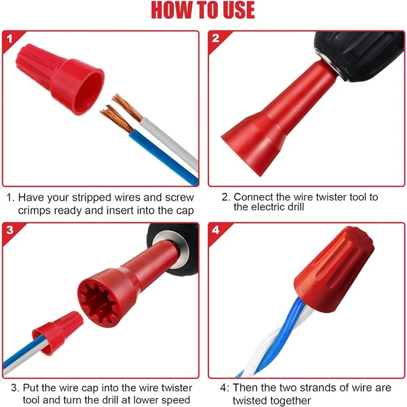 Wire Stripping Tool 3 Way/ 5 Way Wire Stripping Tool And Wire Cap Twisting Tool With 1/4 Inch Chuck