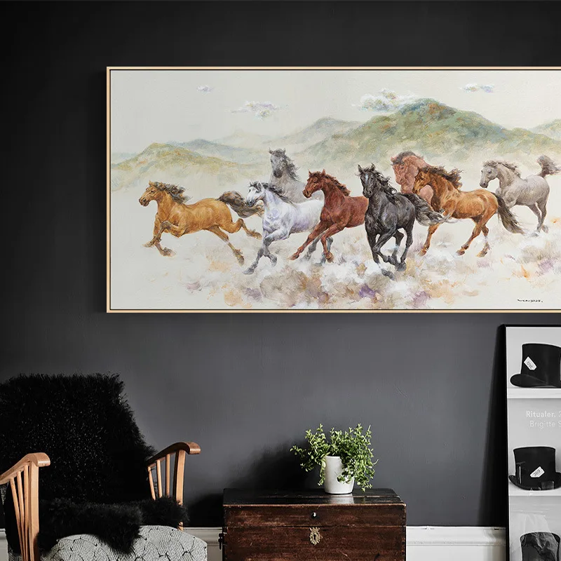 

Ba Jun Tu Large Horse Office Wall Painting Decoration Living Room Entrance Background Wall Aisle Canvas Painting