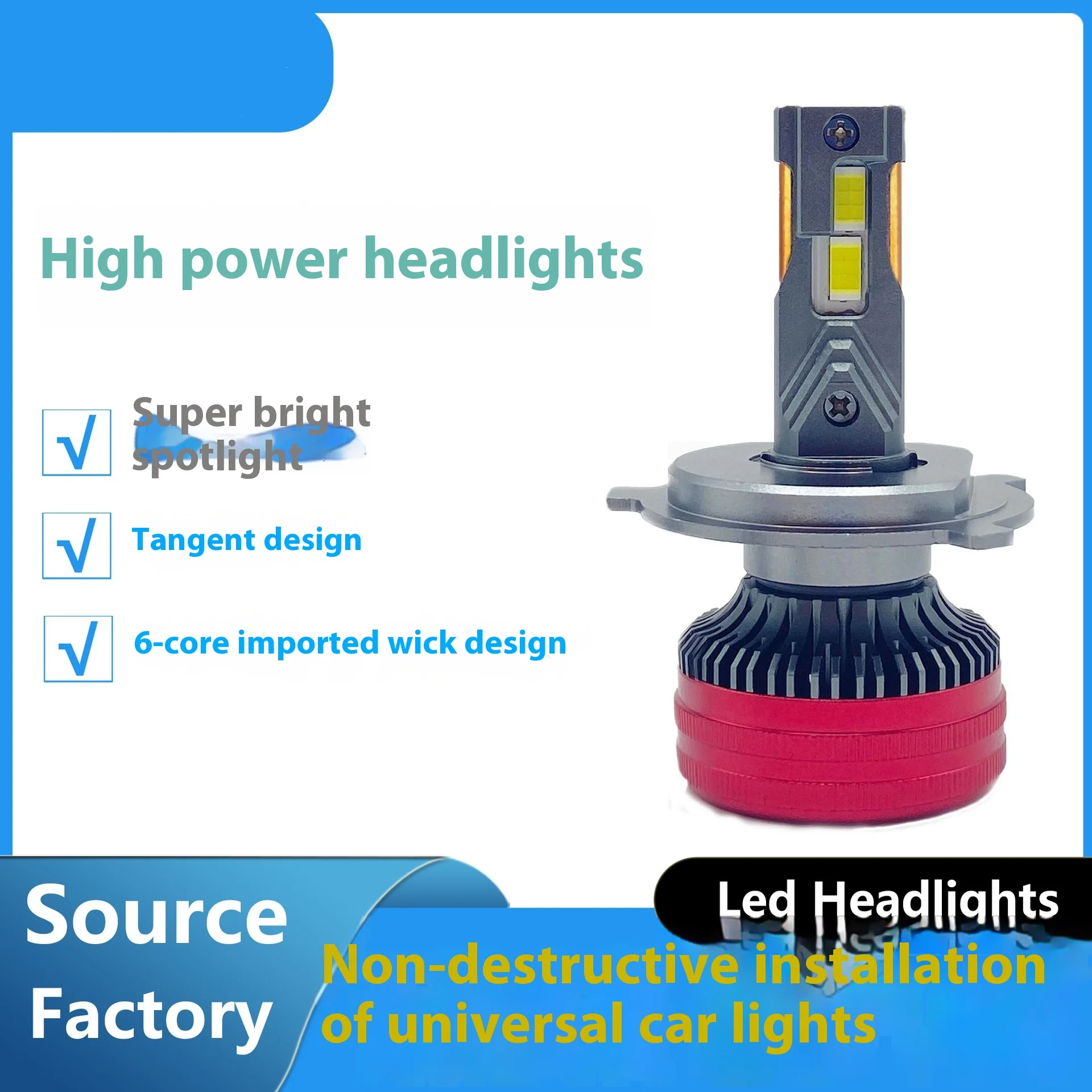 

H4 H7 H11 Led Bulb Canbus H1 H8 HB3 HB4 HR2 9005 9006 9012 H13 9007 9008 Power Car Headlight Light 6000K