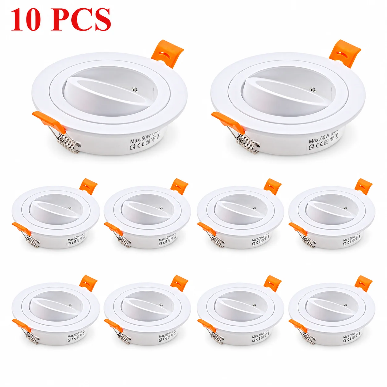 JOYINLED 2/10PCS Adjustable GU10 MR16 LED Downlight Housing Frame Ceiling Spotlight Lamp Holder Trim Black White Fixture