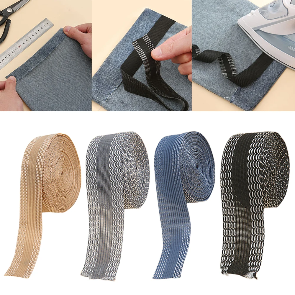 Self-Adhesive Pants Paste Trouser Leg Sticker Trouser Hem Patch Iron On Pants Edge Shortening Tape Adjust Pants Length Sewing