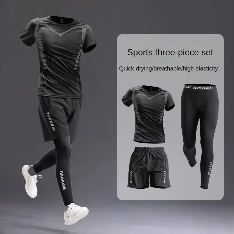 All-Season Men\'s Sportswear Set/Suit - Tracksuit for Running， Cycling, Fitness & Hiking，gym clothing men， jogging， boxing，5 pcs