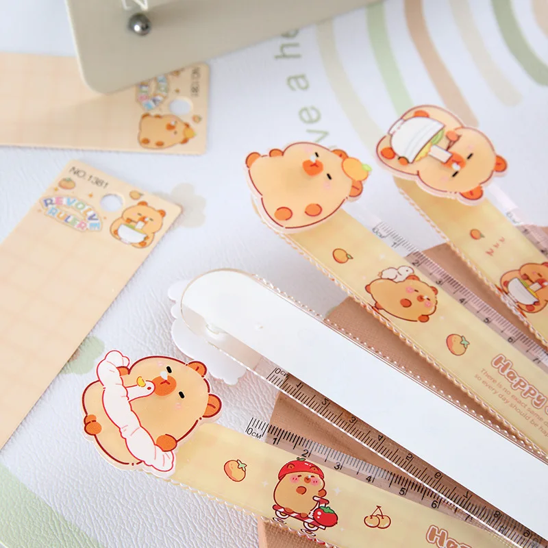 Capybara Acrylic Ruler Cute animals Straight Ruler Multifunctional Student Stationery Hand Account Tool Cartoon kids stationery