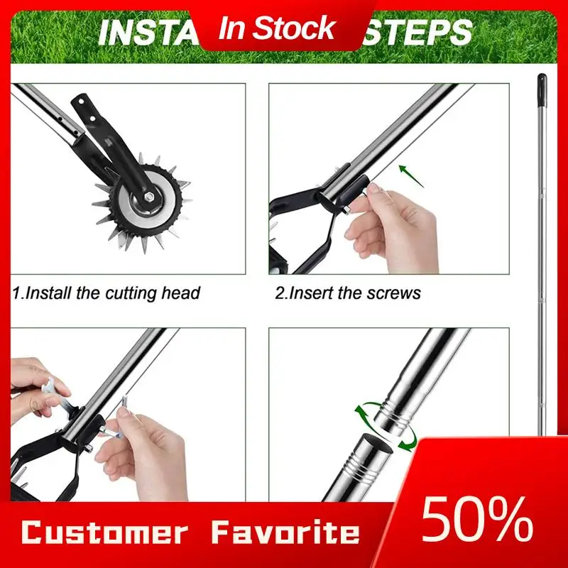 

AT03 Top Long Handle Wheel Rotary Edger, 66.7 Inch Manual Garden And Yard Grass Trimmer Tool