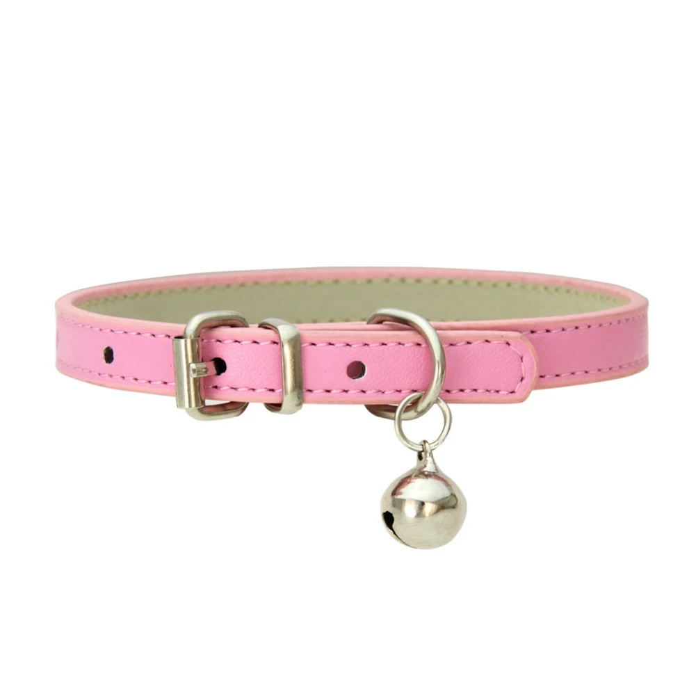 Adjustable Safety Elastic Pet Necklaces Soft PU Leather Pet Collar With Bell For Small Cat Dog Collar Puppy Kitty Pet Product