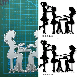 Girl Nail Art Hair Metal Cutting Dies Stencil Scrapbooking Album Stamp Paper Card Embossing Decor Craft Knife Mould