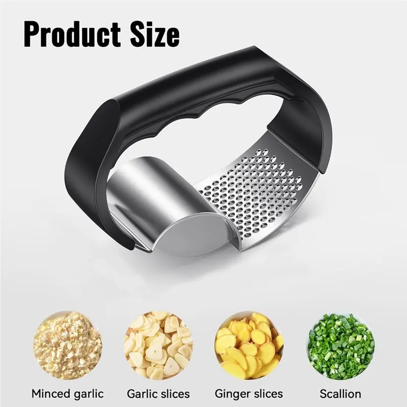 For Effortless Forcing Gar-Press Rocker-Stainless Steel 2-In-1 Kitchen Gadget For Garlic Crushing Crusher