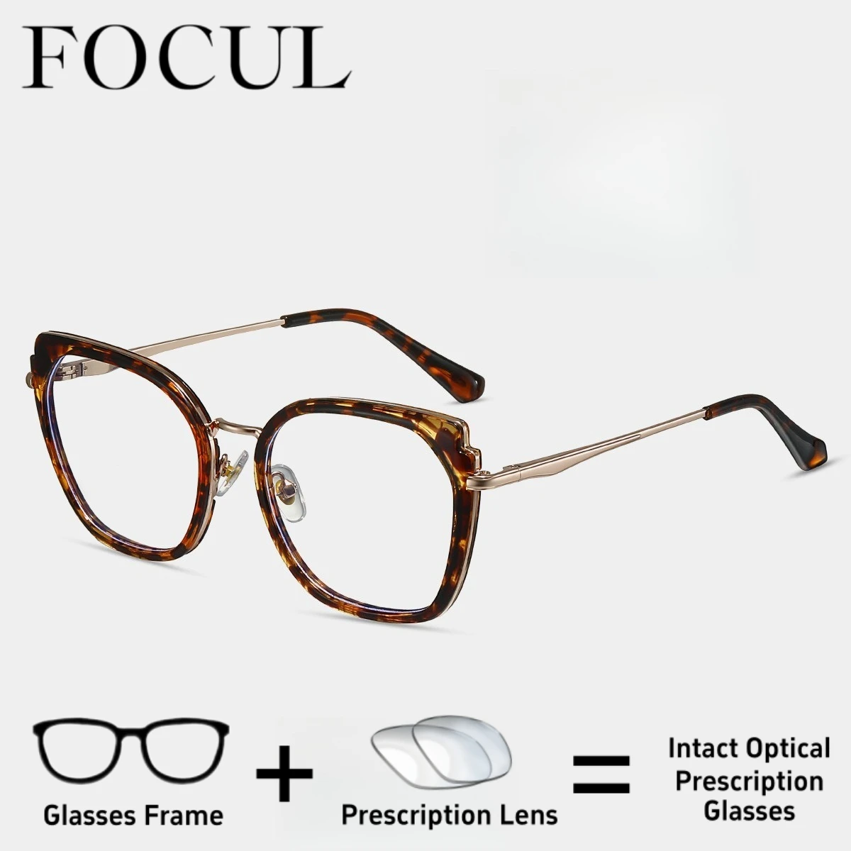 

FOCUL Casual Style HD Glasses Women Customization Prescription Optical Eyewear Progressive Lens Photochromic Myopia Eyeglasses