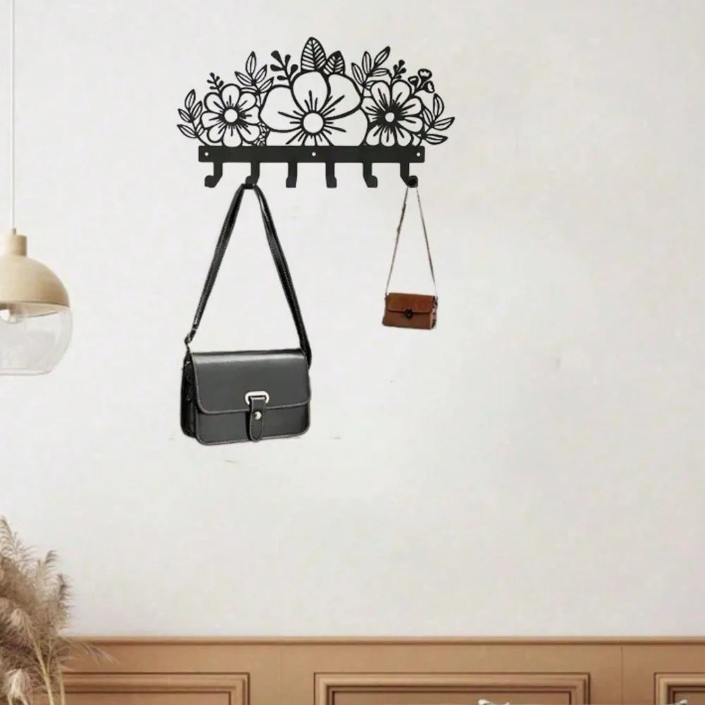 Gantungan Tanaman Personal untuk Dinding - Gantungan Tanaman Logam Besi Hitam, Dekorasi Taman Dalam & Luar Ruangan, Hadiah Berkebun yang Unik