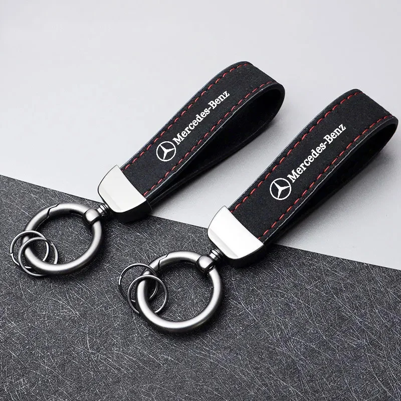 

Leather Car Keychain Pendant Keyring Hanging Gift For Mercedes Benz W202 W212 W126 W140 W168 W177 CLS GLE GLC GLS CLA Acessory