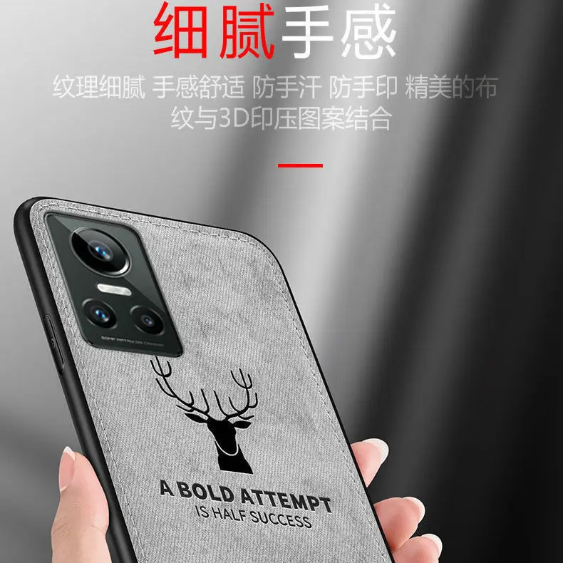 For OPPO Realme GT Neo 3 Case Soft Silicone+Hard fabric Deer Slim Protective Back Cover Case for OPPO realme GT Neo3 Phone shell