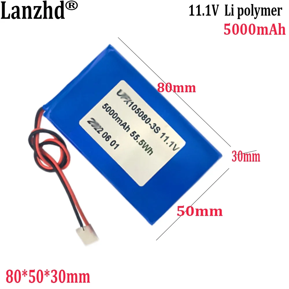 11.1V Li Polymer Lithium battery pack 5000mAh For detector battery pack scanner hand warmer heater battery