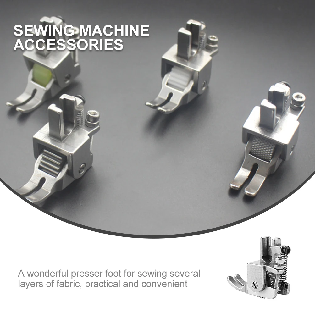 ตีนผีสำหรับเย็บผ้าเนื้อหนา แบบลูกกลิ้งสำหรับงานหนัก อุปกรณ์เย็บตะเข็บเรียบ อุปกรณ์เสริมสำหรับจักรเย็บผ้า