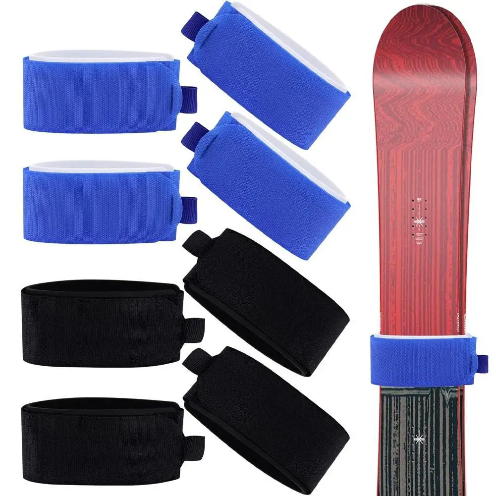 2 pezzi Cinghie da sci Cinghie da snowboard Cintura di fissaggio per slitta Tavole da sci portatili per esterni Accessorio per fascia Forniture in nylon Strumento di fissaggio per sci