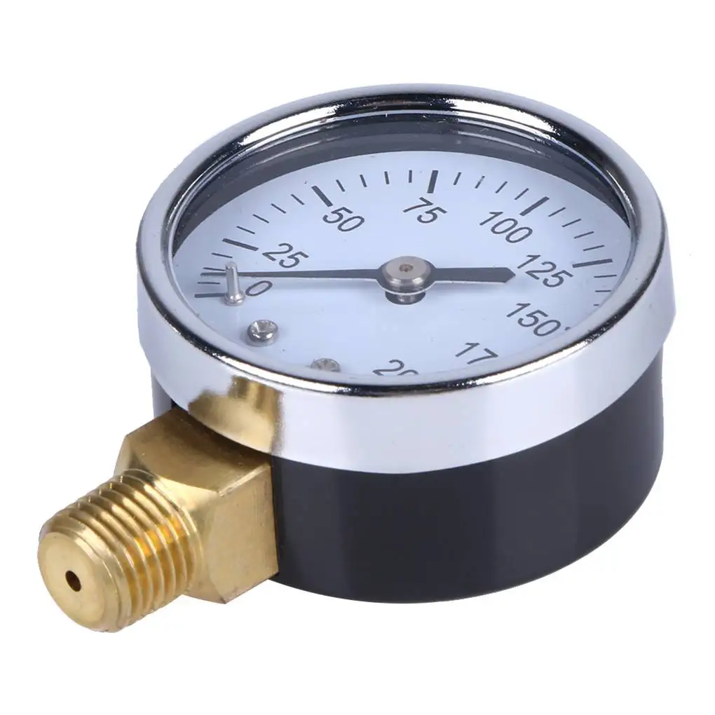 Air Water Gas Compressor Thread Mount Pressure Gauge Hydraulic Gauge 0-200psi Manometer Pressure Tester