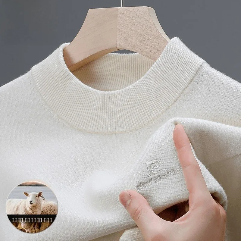 

Pierre Cardin Men's Autumn Winter Wool Knitted Sweater f High Collar Casual Color Warm Base irt Men's Faion