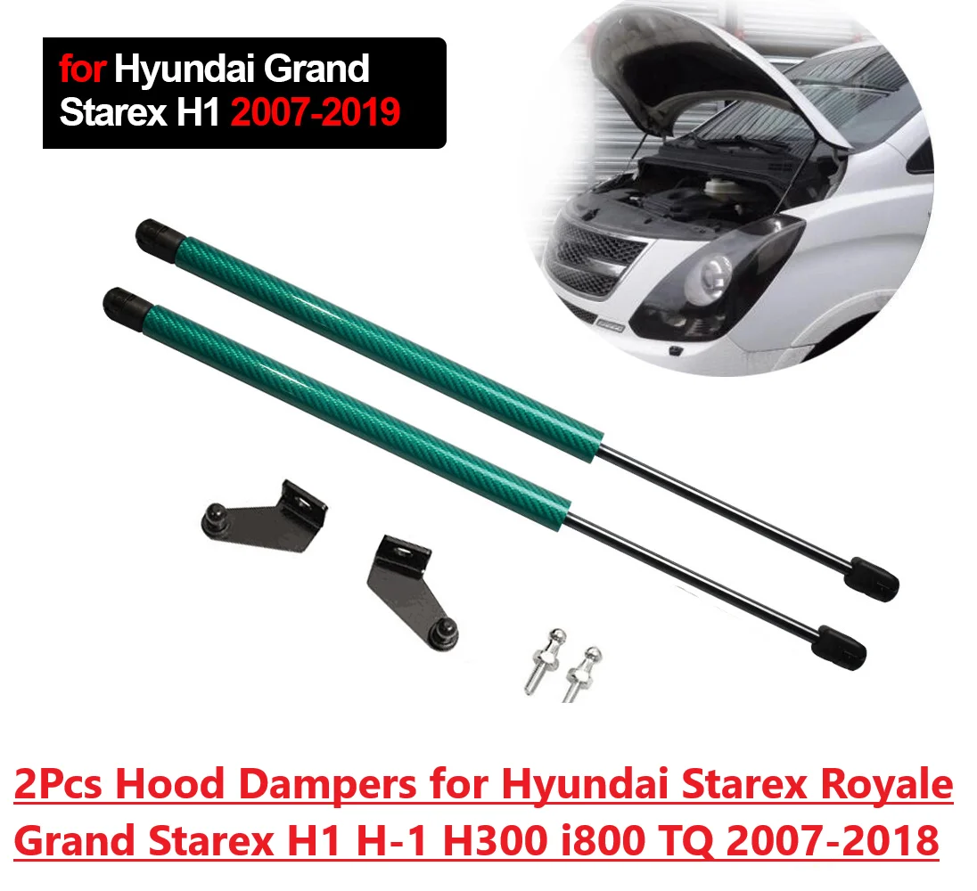 

2PCS Hood Damper For Hyundai Grand Starex H-1 H300 i800 2007-2018 Front Bonnet Modify Gas Struts Lift Support Shock Piston Rods
