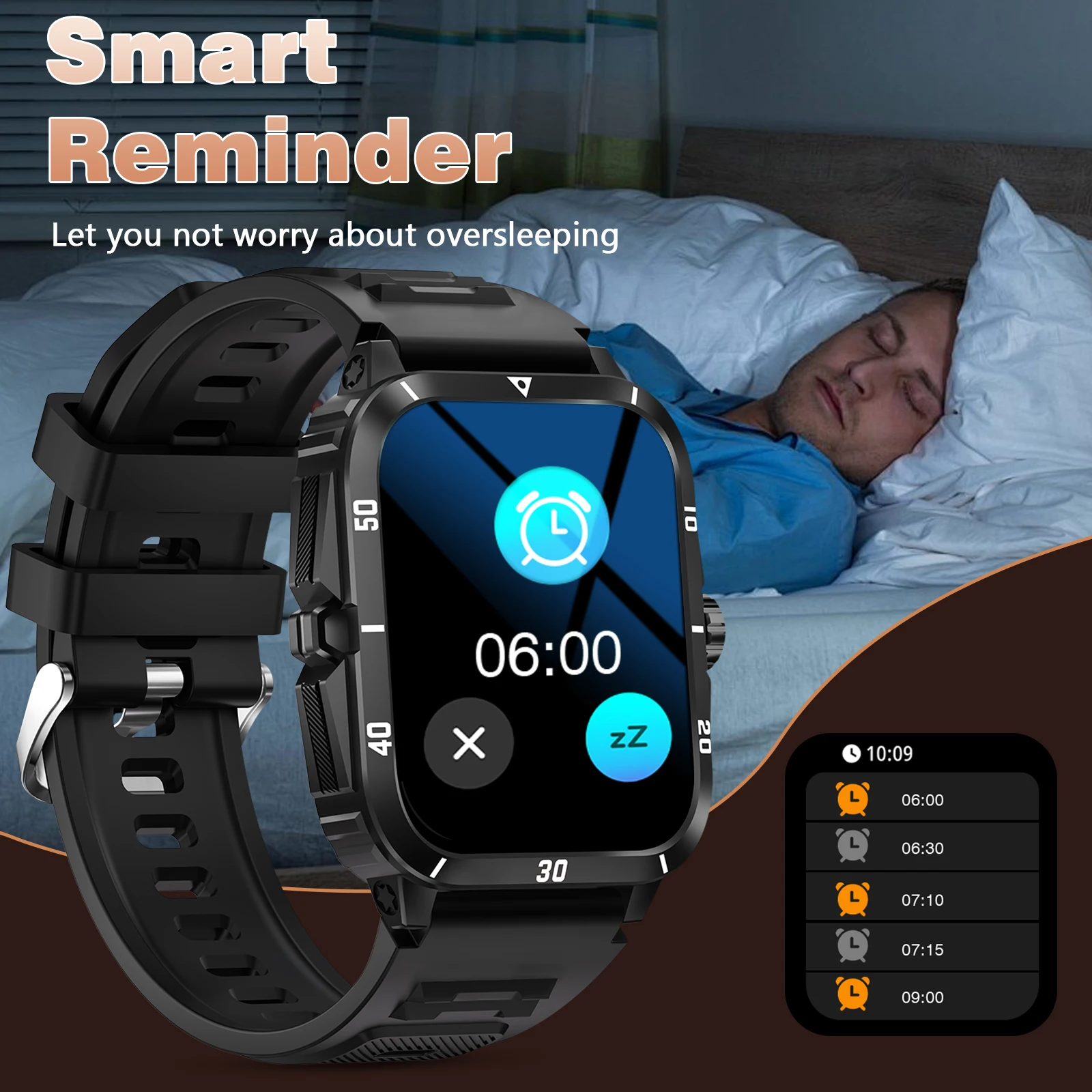 ساعة ذكية، مكالمات/قرص لاسلكي، وضع رياضي متعدد، تذكير عبر الرسائل القصيرة، تذكير بالمعلومات، لهاتف iPhone/Andriod