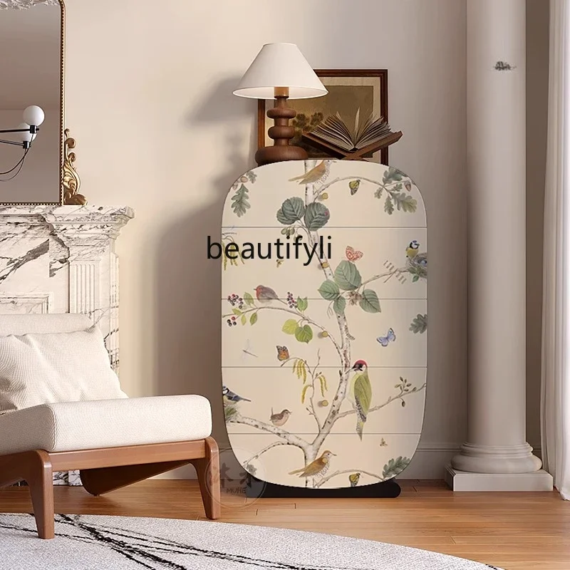 

ss1001 French Cream Style Plant Flower and Bird Solid Wood Bucket Cabinet Household Multifunctional Solid Wood Locker