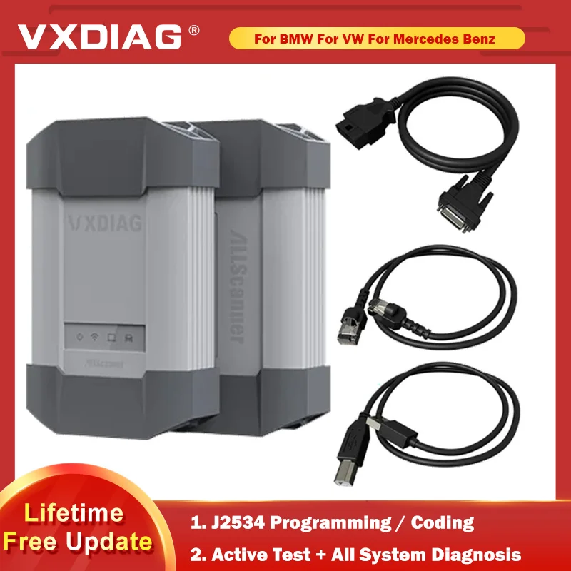 VXDIAG Allscanner For BMW For VW For Mercedes Benz C6 J2534 ECU Programming Coding Car Diagnostic Tools All System Free Update