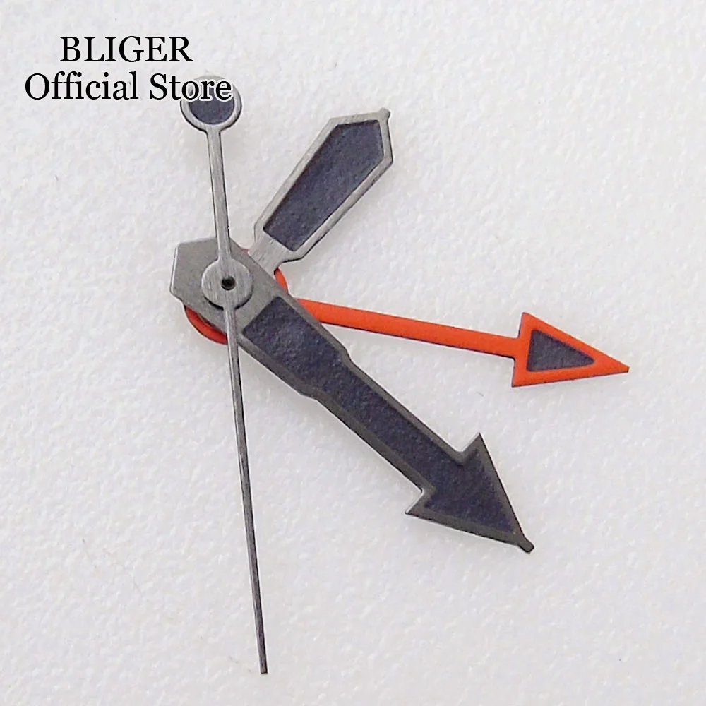 BLIGER High Quality Black Watch Hand Orange GMT Hand For NH34A NH34 Automatic Movement Watch Parts