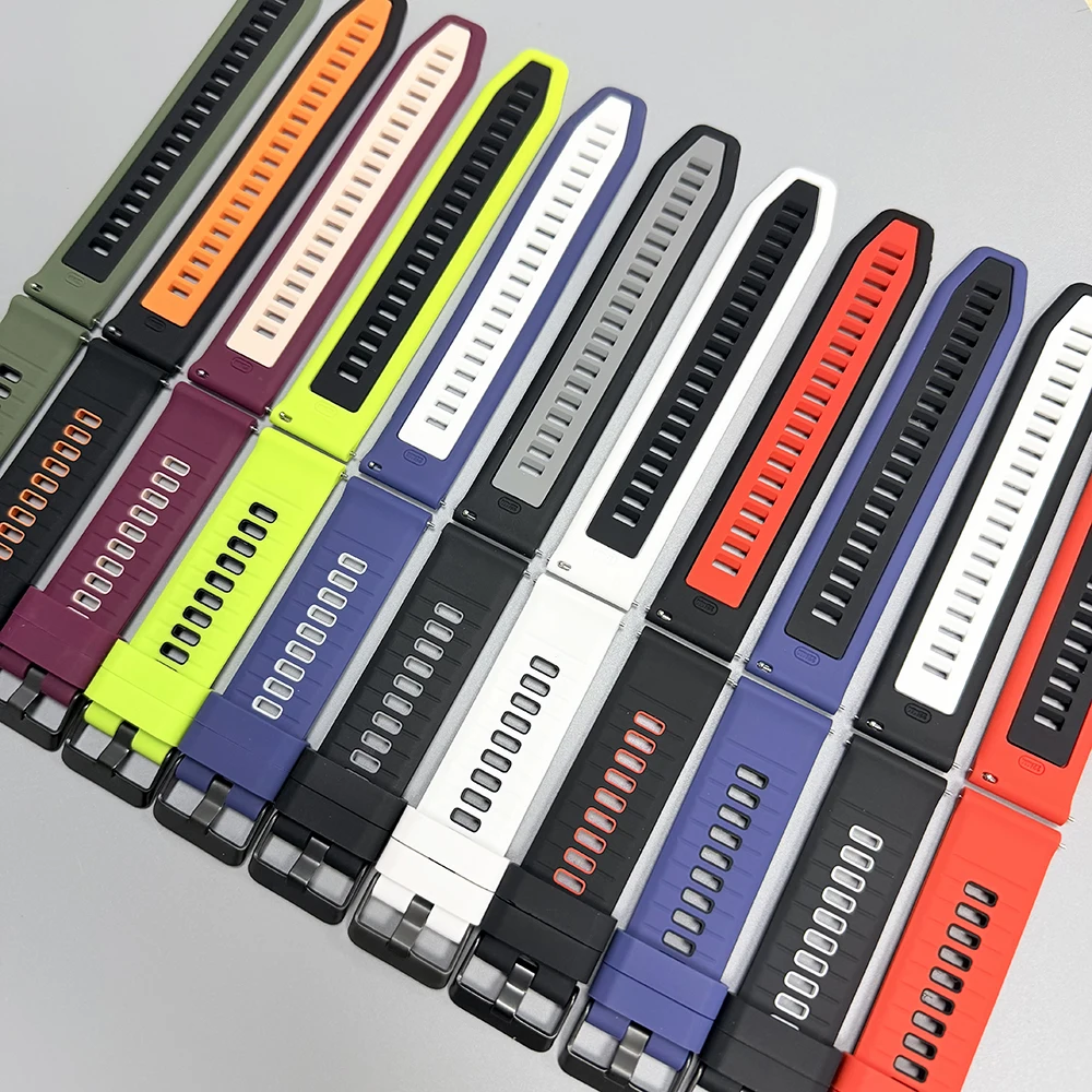 22mm Two-tone Silicone Strap For Realme watch 5 S2 S 2 3 Pro Watch Bands For Realme Watch S 2 3 Replacement Bracelet Accessories