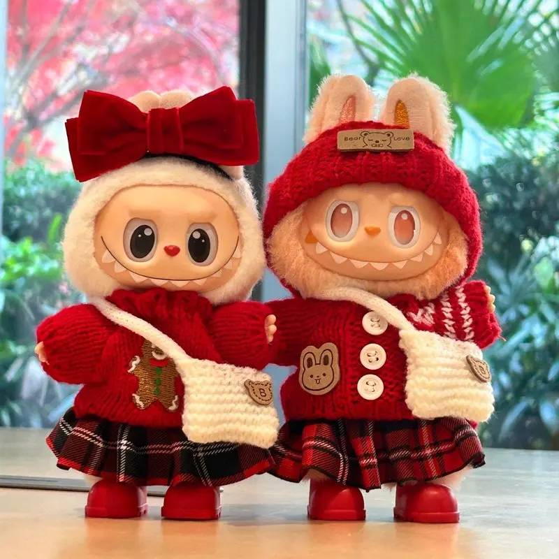 

Labubu New Year Vinyl Outfit Set for G1 G2 G3 Festive Celebration Costume for Doll Cute Cheerful Party Dress