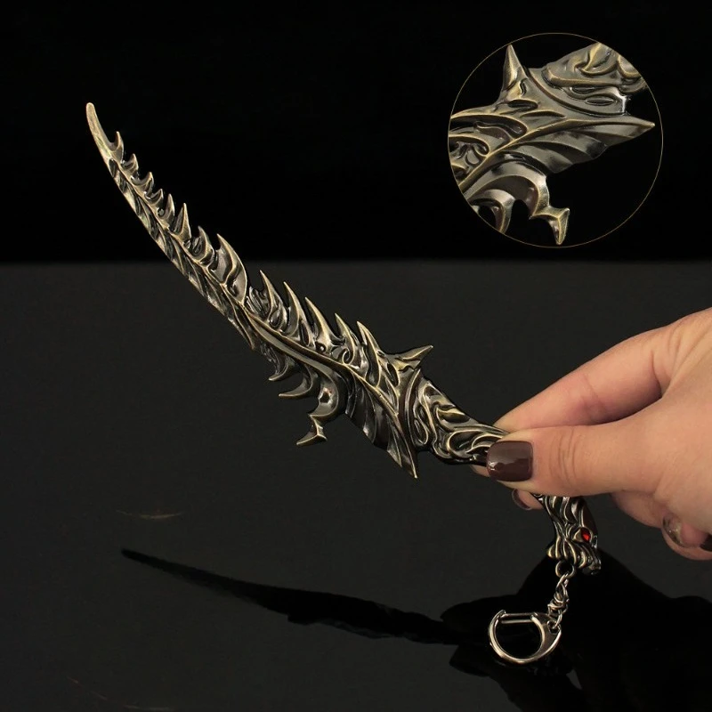 21 سنتيمتر/8.27in Eldenn لعبة الأجهزة الطرفية الموت خنجر نموذج معدني سكين صغير لعبة الدعائم سبيكة البندول الحلي مجموعات العرض #2