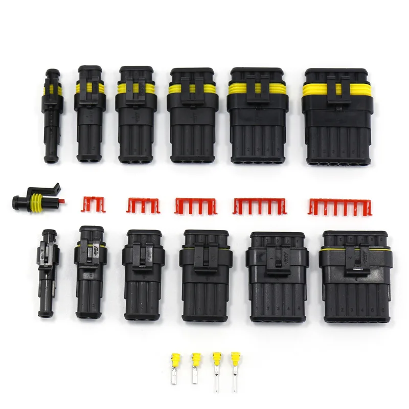5 Kits 1P 2P 3P 4P 5P 6P way Flame retardancy Sealed waterproof automotive Wire Connector Plug Car Motorcycle HID auto connector