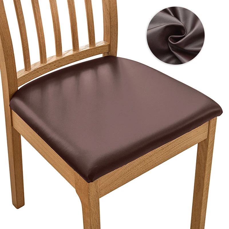PU Waterproof Chair Cushion Cover  For Kitchen Dining Room Leather Seat Cover Dining Room Chair Seat Cushion Cover