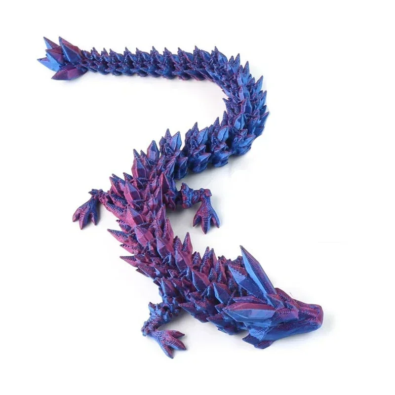 Gema impresa en 3D, dragón que brilla en la oscuridad, dragones articulados giratorios, figuras de cristal, juguete de acción, adorno de escritorio, regalos de cumpleaños