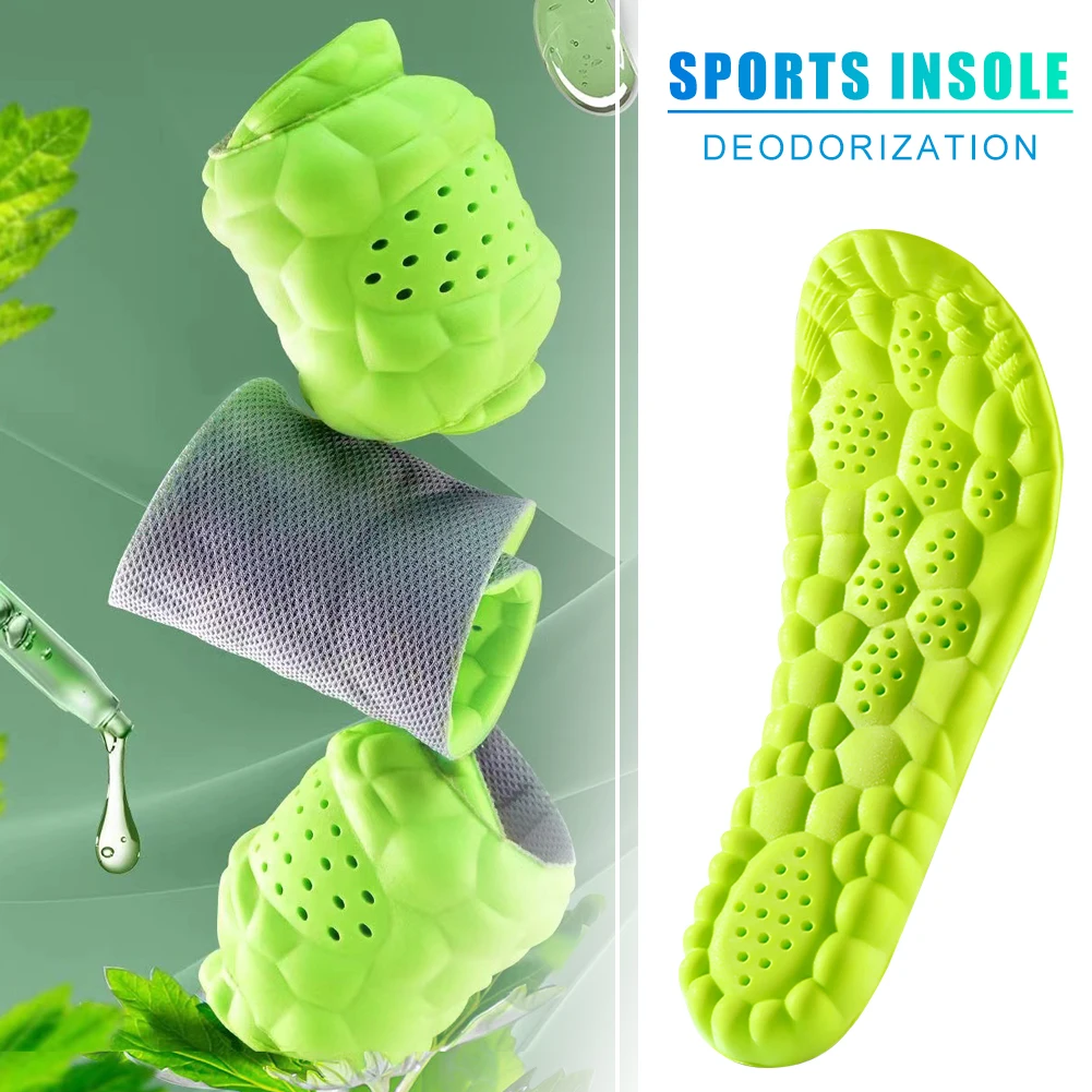 Sports Insoles for Shoes 5D Massage Soft Deodorant Breathable Shock Absorbant Cushion Running Insoles For Feet Men Women