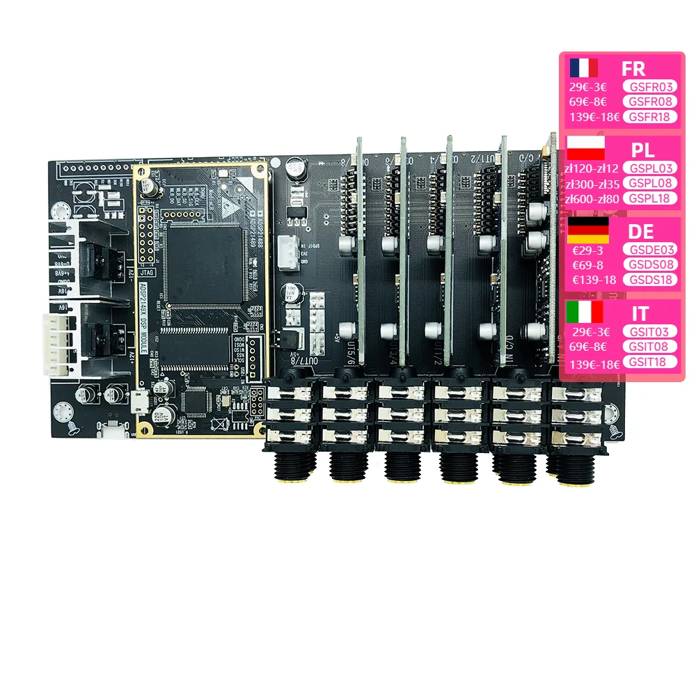 Nvarcher ADSP-21489 DSP Development Moudle ADC PCM180 Input DAC PCM1798 CS398 scheda di uscita processore 6 / 8