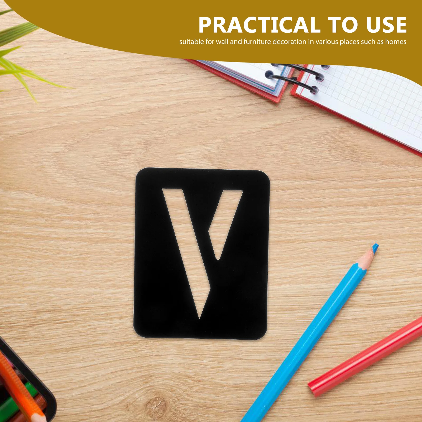 42 قطعة من استنسل أرقام الحروف البلاستيكية المجوفة DIY جدار الأثاث اللوحة قوالب الأبجدية رذاذ الطلاء الاستنسل