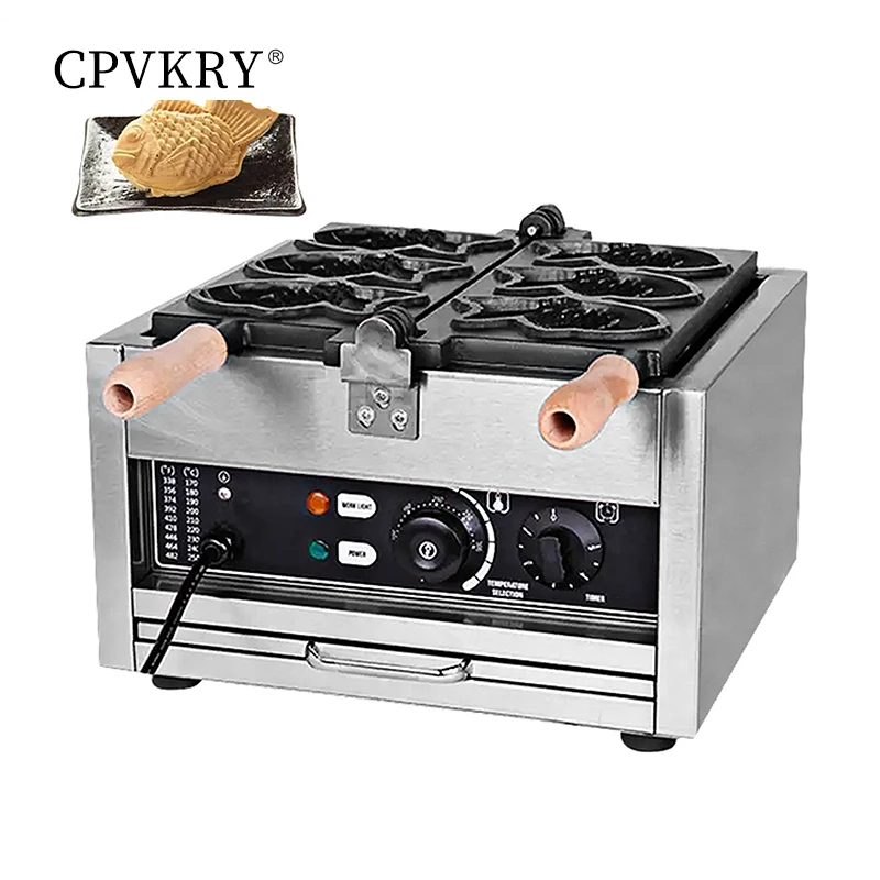 

Commercial Japanese Taiyaki Waffle Maker, Nonstick Fish Type Waffle Machine, /Stainless Steel Baker w/Non-Stick Teflon Coating