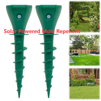 2/4Pcs Solar Ultrasonic Mole Repeller IP65 Mole Repeller Waterproof Vibration Sound Mole Repellent 3 Modes for Outdoor Garden