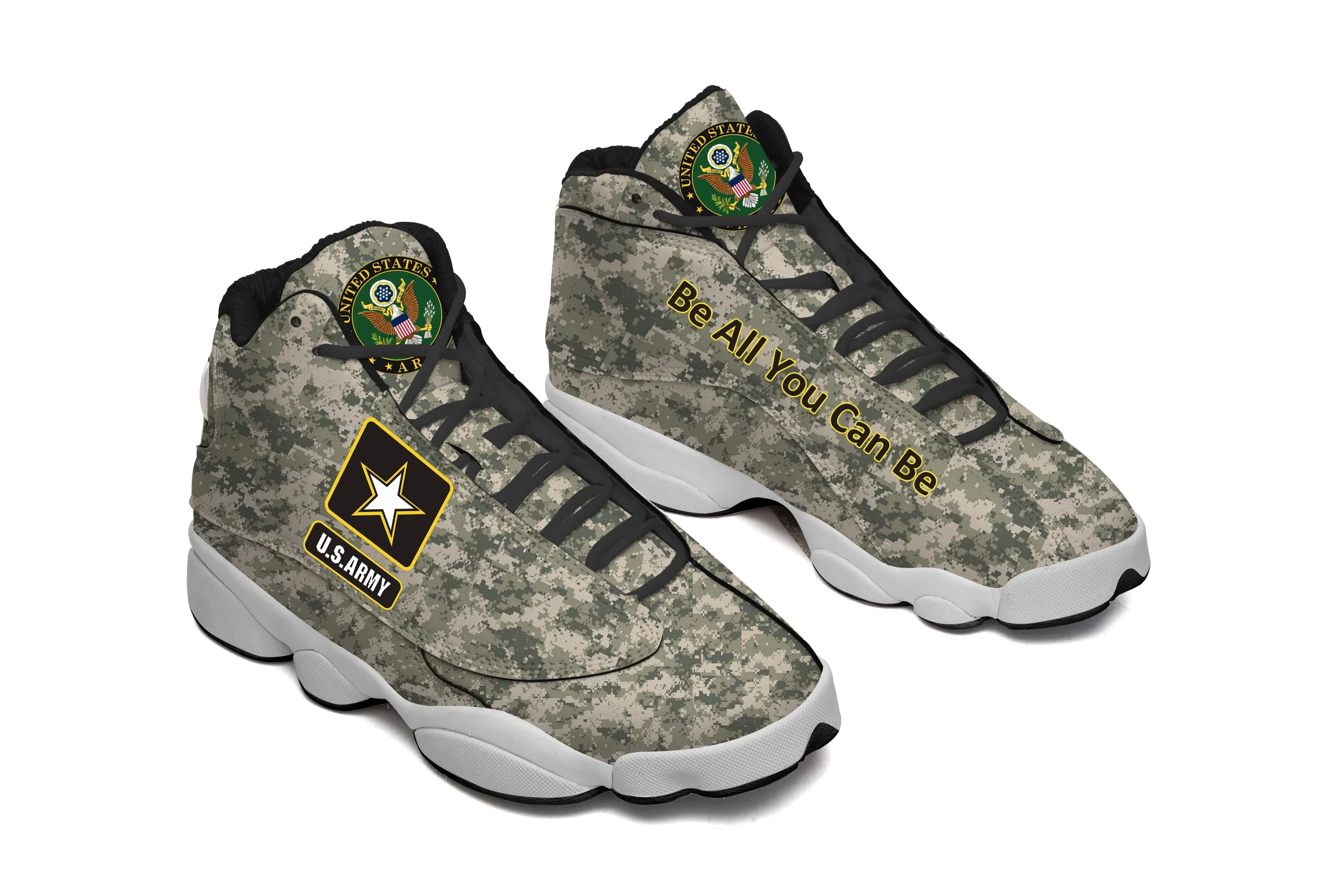 Dropshipping Print On Demand Custom Basketball Sneaker USA United States Military US Army Custom Print POD Shoes Custom Shoes